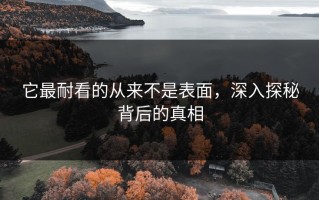 它最耐看的从来不是表面，深入探秘背后的真相