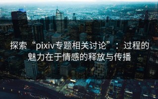 探索“pixiv专题相关讨论”：过程的魅力在于情感的释放与传播
