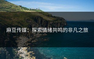 麻豆传媒：探索情绪共鸣的非凡之旅