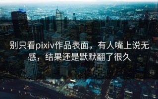 别只看pixiv作品表面，有人嘴上说无感，结果还是默默翻了很久