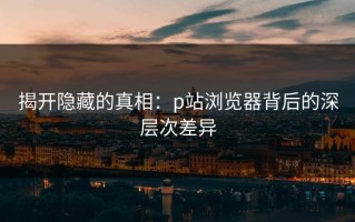 揭开隐藏的真相：p站浏览器背后的深层次差异