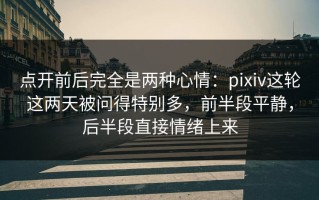 点开前后完全是两种心情：pixiv这轮这两天被问得特别多，前半段平静，后半段直接情绪上来