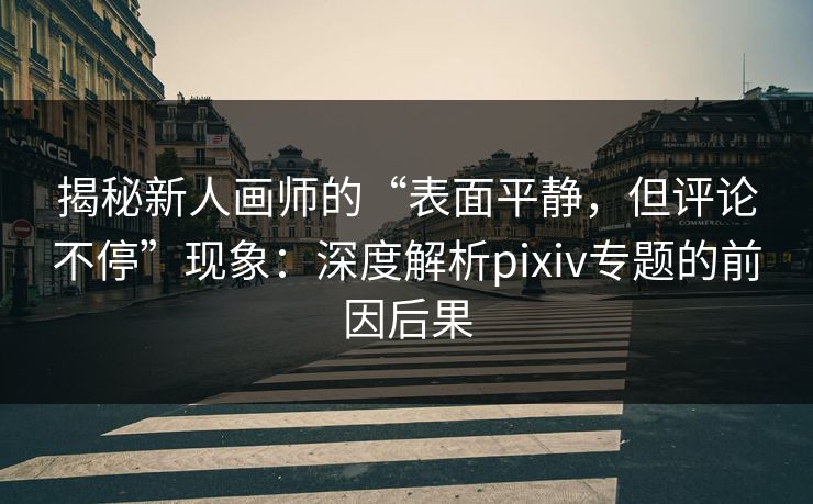 揭秘新人画师的“表面平静，但评论不停”现象：深度解析pixiv专题的前因后果-第1张图片-p站助手短视频 - p站搬运工影视网