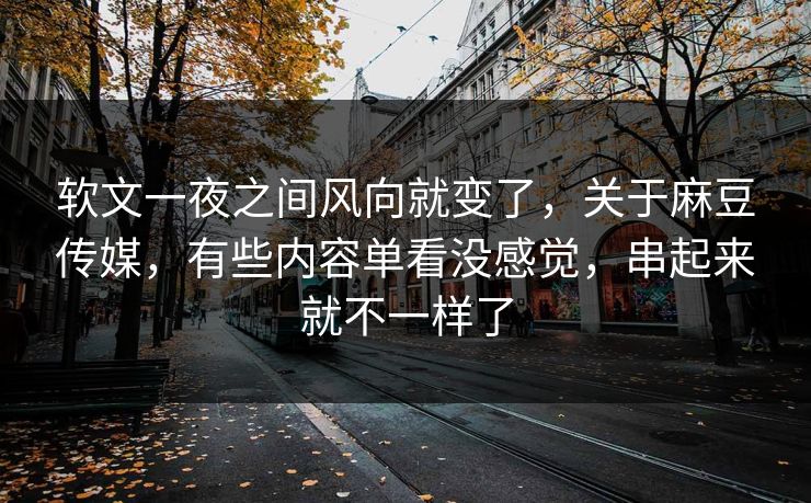 软文一夜之间风向就变了，关于麻豆传媒，有些内容单看没感觉，串起来就不一样了-第1张图片-p站助手短视频 - p站搬运工影视网