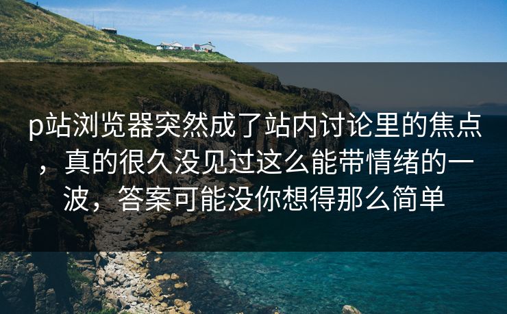 p站浏览器突然成了站内讨论里的焦点，真的很久没见过这么能带情绪的一波，答案可能没你想得那么简单-第1张图片-p站助手短视频 - p站搬运工影视网