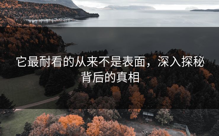 它最耐看的从来不是表面，深入探秘背后的真相-第1张图片-p站助手短视频 - p站搬运工影视网