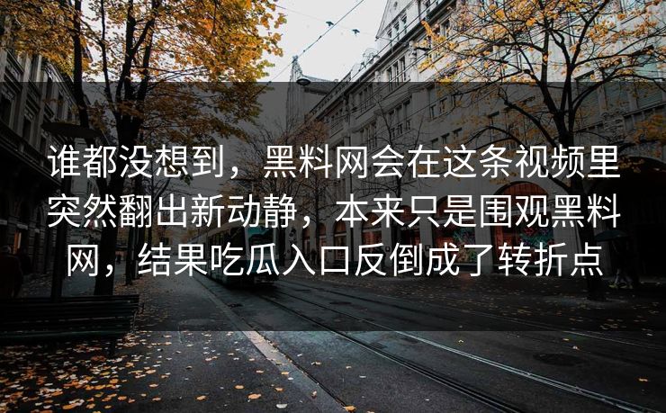 谁都没想到，黑料网会在这条视频里突然翻出新动静，本来只是围观黑料网，结果吃瓜入口反倒成了转折点-第1张图片-p站助手短视频 - p站搬运工影视网