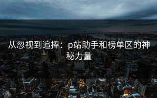 从忽视到追捧：p站助手和榜单区的神秘力量